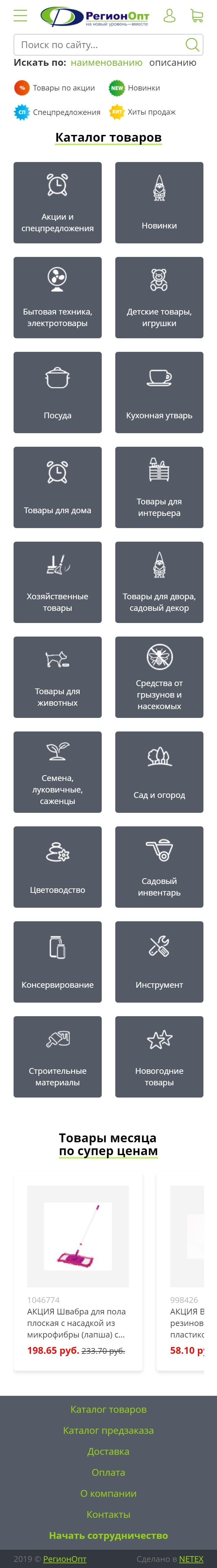image of the mobile version of the site «Regionopt»